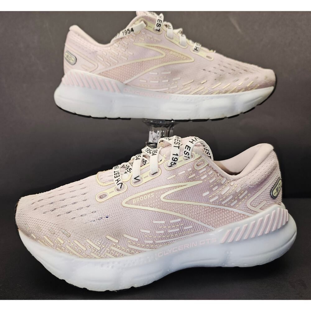 Brooks Women's Light Pink and White Glycerin Running Sneakers